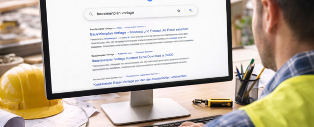 Arbeitsplatz von Bauleiter - Software-Vergleich und kostenlose Vorlage Bauzeitenplan - Bauprogramm